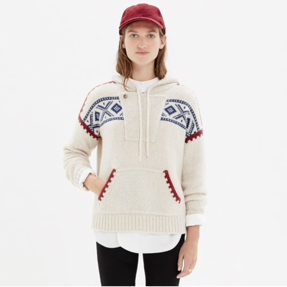 Madewell fair isle hooded sweater
